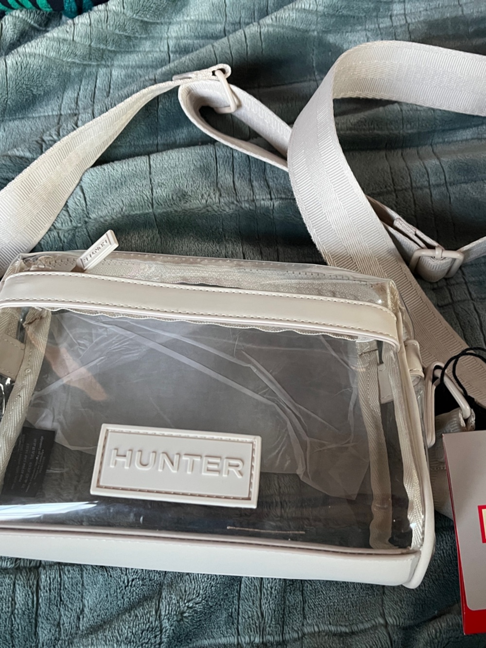 Hunter Everyday Clear crossbody with Oyster trim